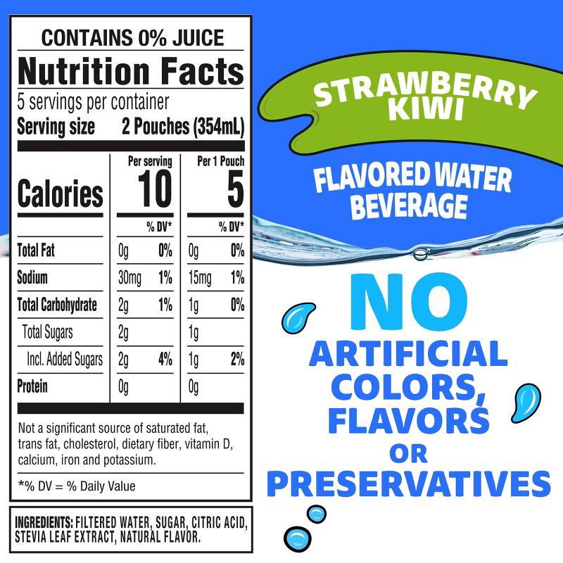 slide 8 of 13, Capri Sun Roarin' Waters Strawberry Kiwi Juice Drinks - 10pk/6 fl oz Pouches, 10 ct; 6 fl oz