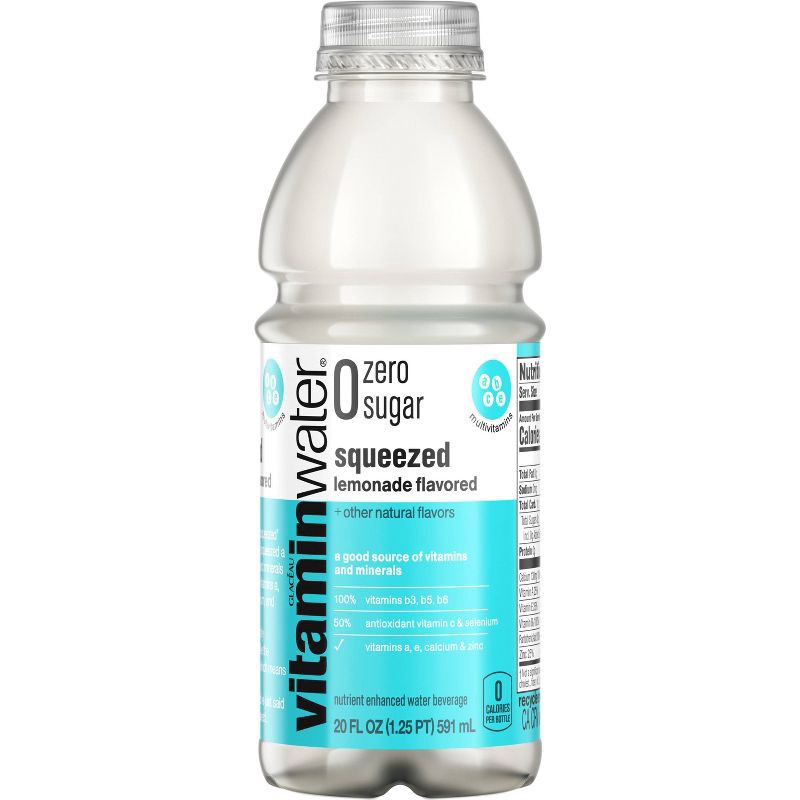 slide 2 of 9, Vitamin Water vitaminwater zero squeezed lemonade - 20 fl oz Bottle, 20 fl oz
