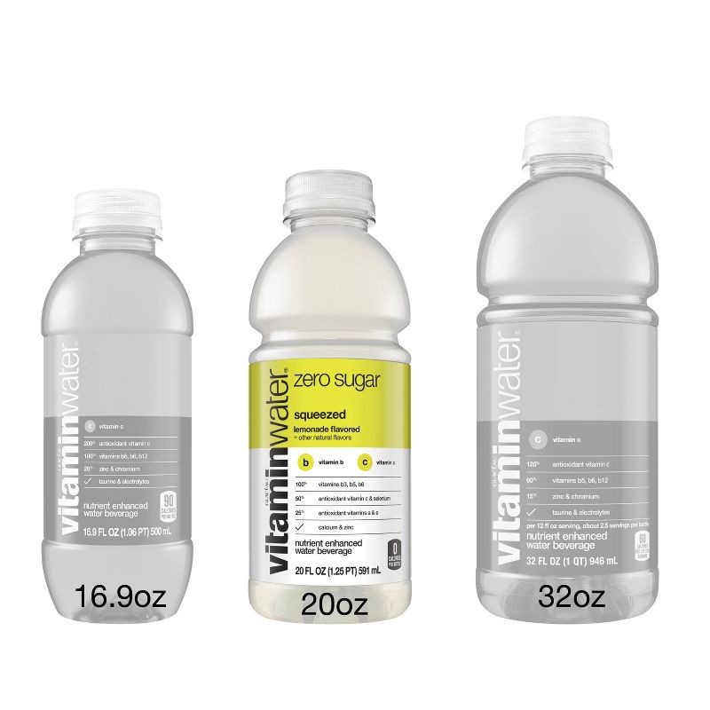 slide 9 of 9, Vitamin Water vitaminwater zero squeezed lemonade - 20 fl oz Bottle, 20 fl oz