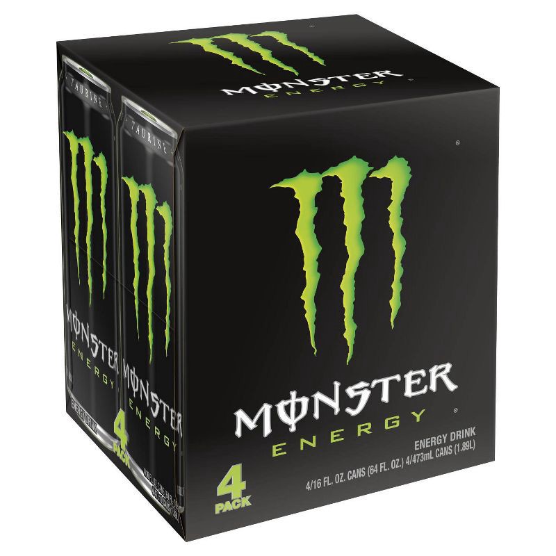 slide 3 of 6, Monster Energy, Original - 4pk/16 fl oz Cans, 4 ct; 16 fl oz