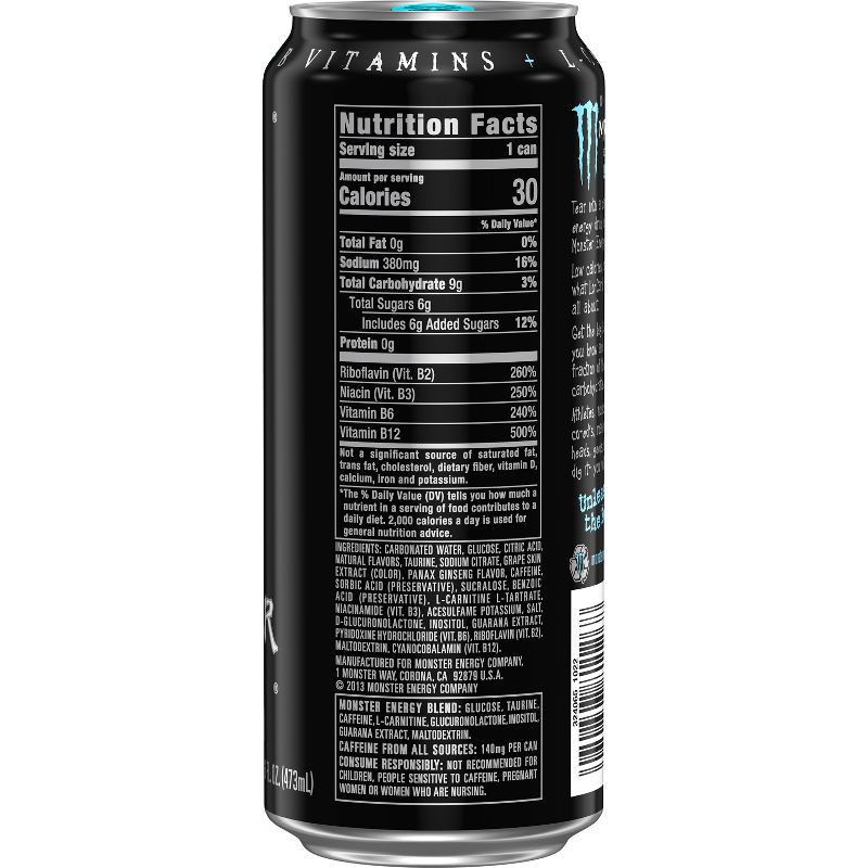 slide 3 of 4, Monster Energy, Lo-Carb - 16 fl oz Can, 16 fl oz