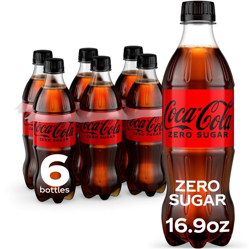 slide 1 of 10, Coca-Cola Zero Sugar Soda - 6pk/16.9 fl oz Bottles, 6 ct; 16.9 fl oz