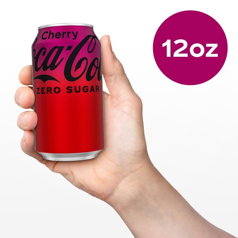 slide 4 of 8, Coca-Cola Zero Coca-Cola Cherry Zero Soda - 12pk/12 fl oz Cans, 12 ct; 12 fl oz