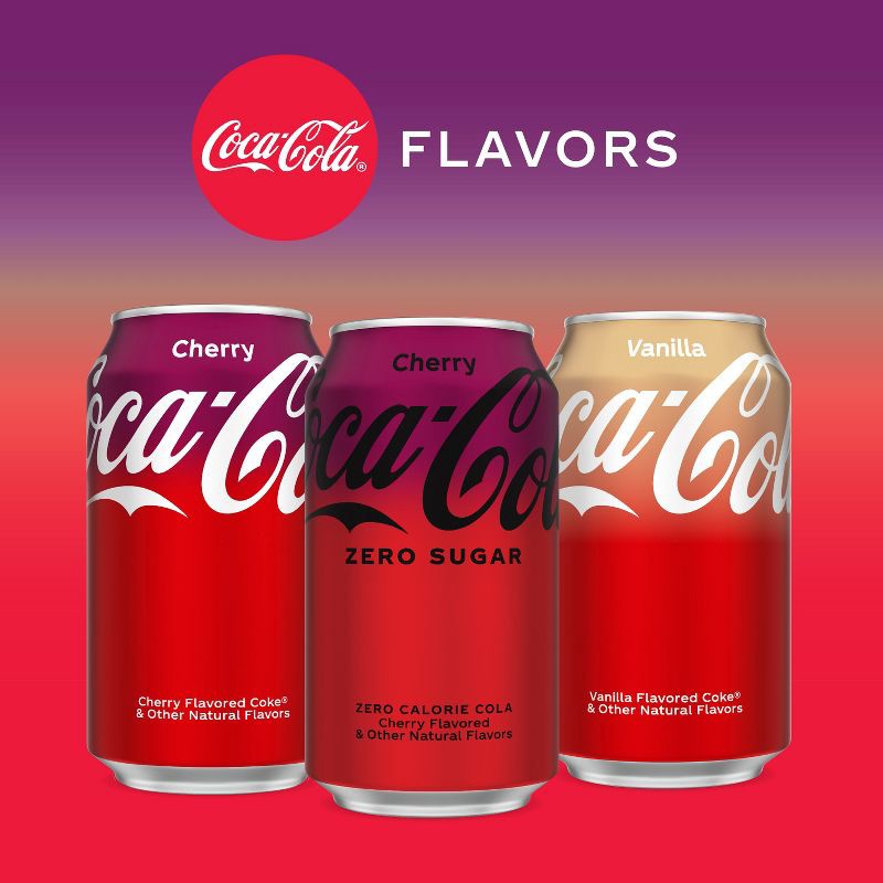 slide 2 of 8, Coca-Cola Zero Coca-Cola Cherry Zero Soda - 12pk/12 fl oz Cans, 12 ct; 12 fl oz