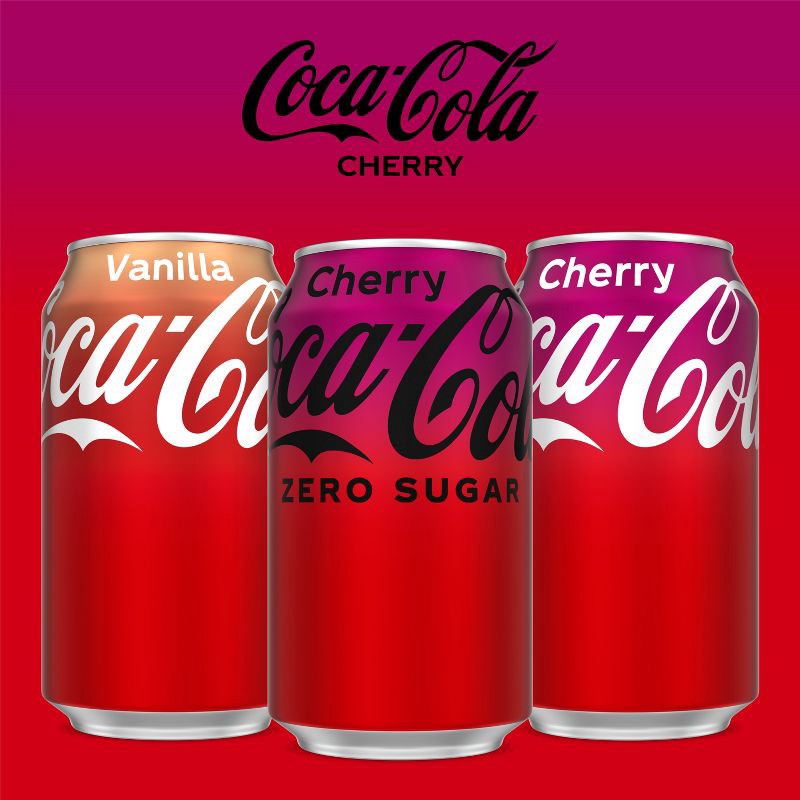 slide 3 of 8, Coca-Cola Zero Coca-Cola Cherry Zero Soda - 12pk/12 fl oz Cans, 12 ct; 12 fl oz