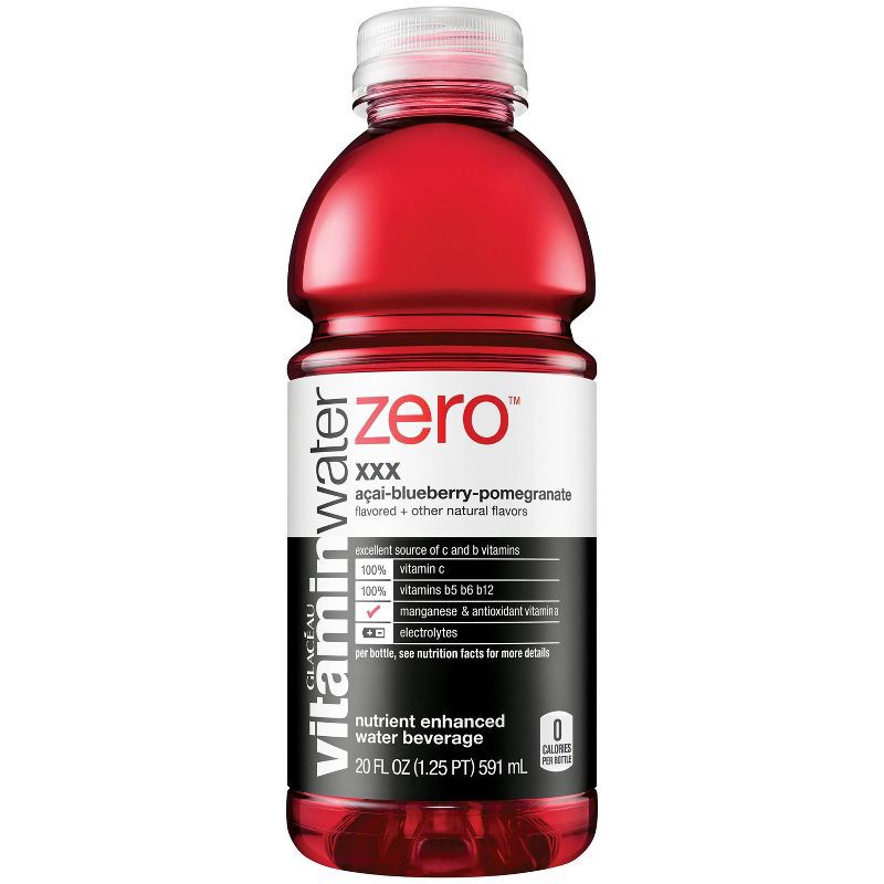 slide 2 of 5, Vitamin Water vitaminwater zero xxx açai- blueberry-pomegranate - 20 fl oz Bottle, 20 fl oz