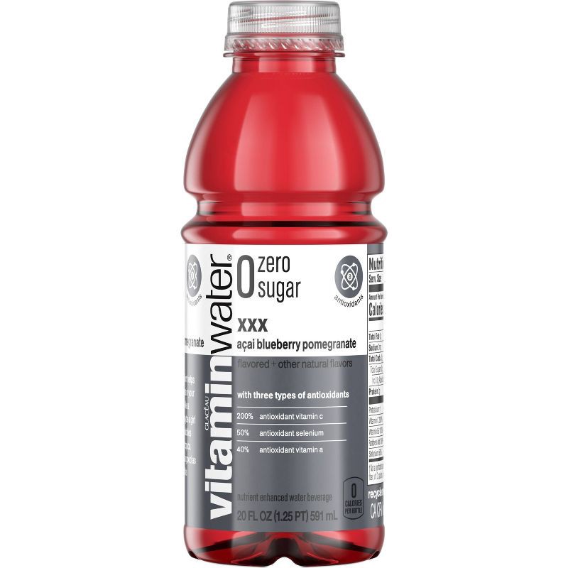 slide 3 of 5, Vitamin Water vitaminwater zero xxx açai- blueberry-pomegranate - 20 fl oz Bottle, 20 fl oz