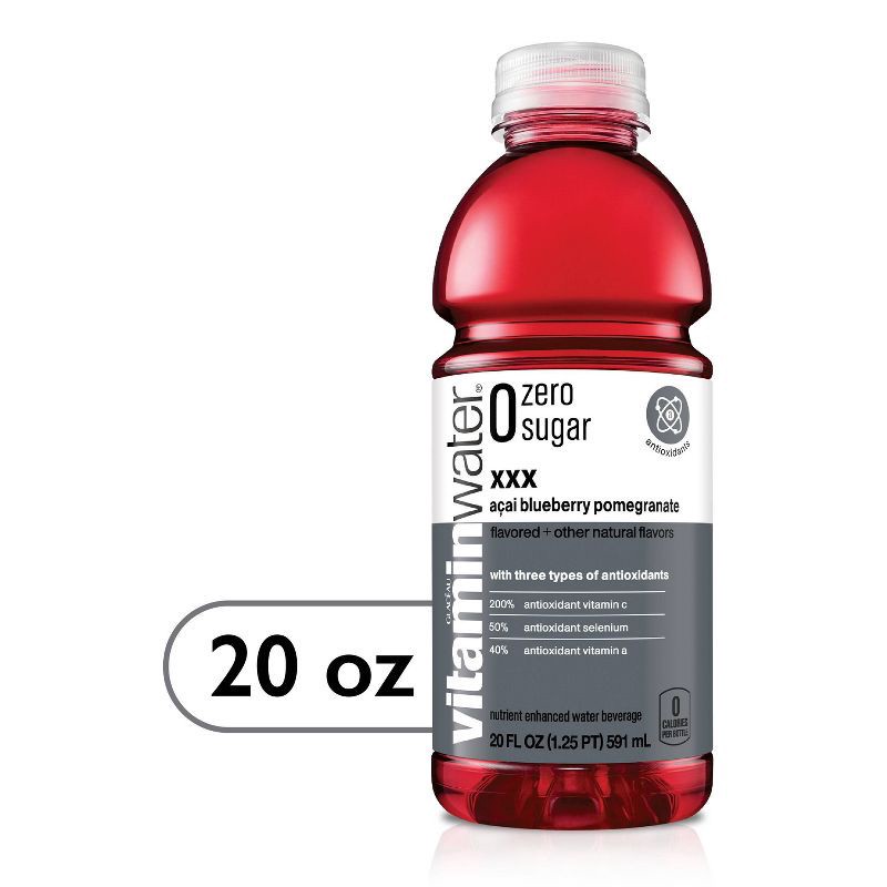 slide 1 of 5, Vitamin Water vitaminwater zero xxx açai- blueberry-pomegranate - 20 fl oz Bottle, 20 fl oz