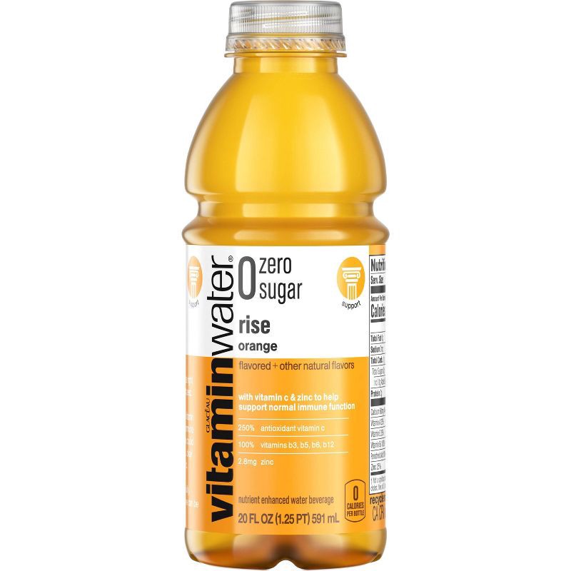 slide 2 of 7, Vitamin Water vitaminwater zero rise orange - 20 fl oz Bottle, 20 fl oz