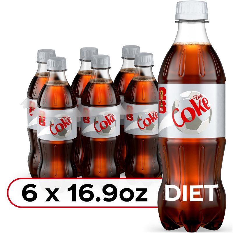 slide 1 of 6, Diet Coke Soda - 6pk/16.9 fl oz Bottles, 6 ct; 16.9 fl oz