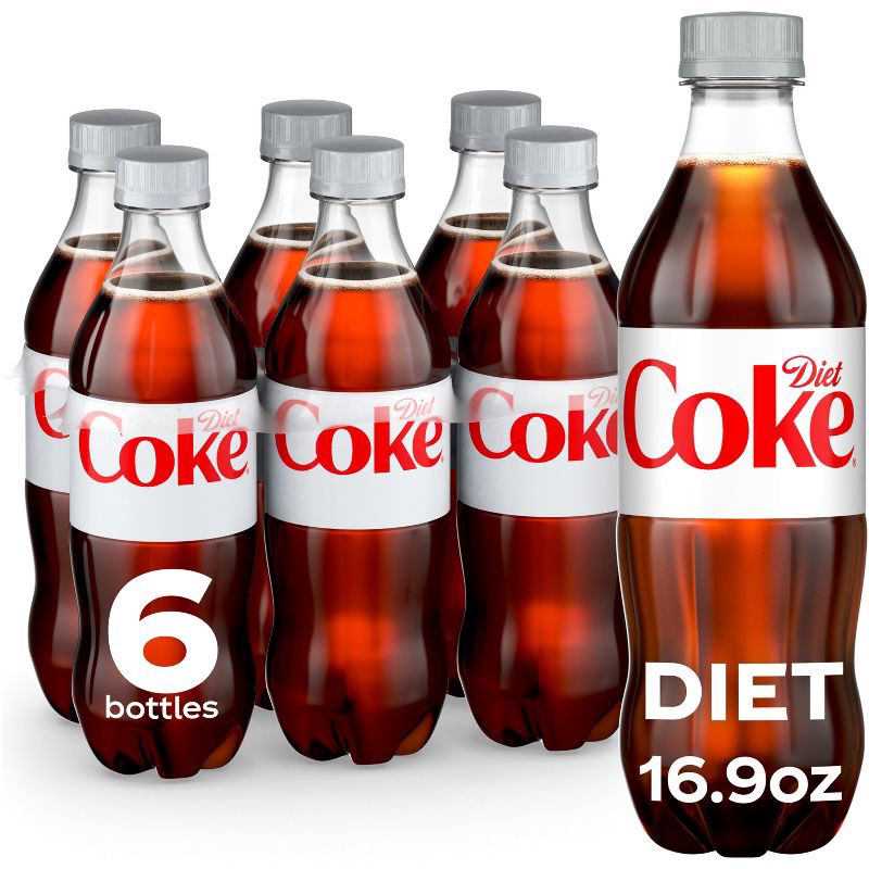 slide 1 of 8, Diet Coke Soda - 6pk/16.9 fl oz Bottles, 6 ct; 16.9 fl oz