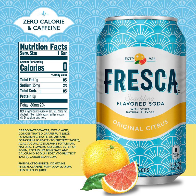 slide 4 of 7, Fresca Original Citrus Soda - 12pk/12 fl oz Cans, 12 ct; 12 fl oz