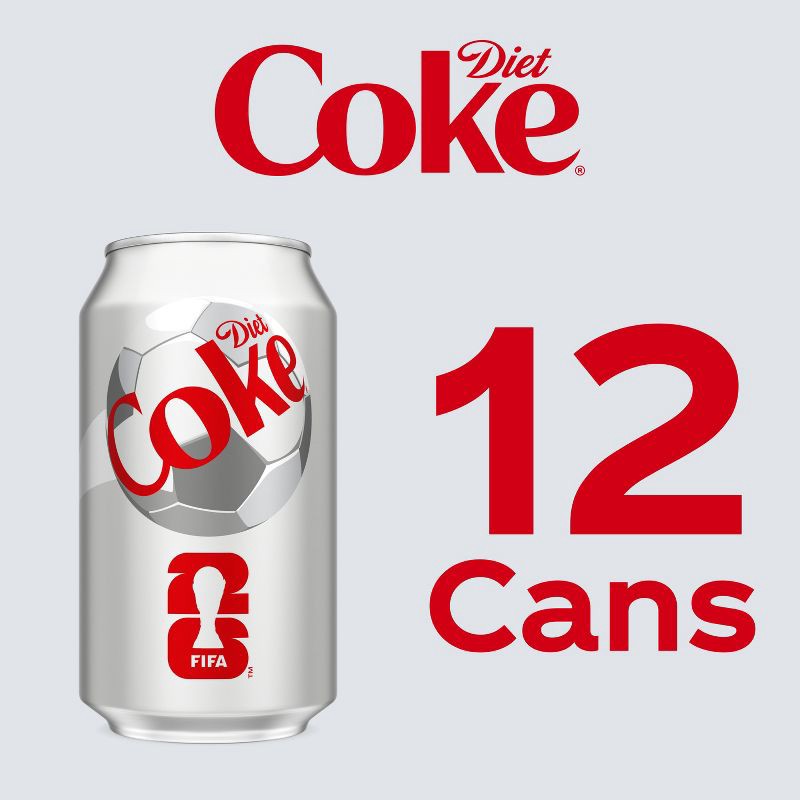 slide 4 of 6, Diet Coke Soda - 12pk/12 fl oz Cans, 12 ct; 12 fl oz