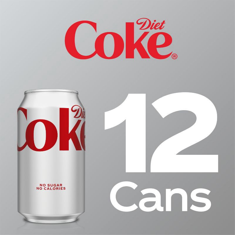 slide 4 of 8, Diet Coke Soda - 12pk/12 fl oz Cans, 12 ct; 12 fl oz