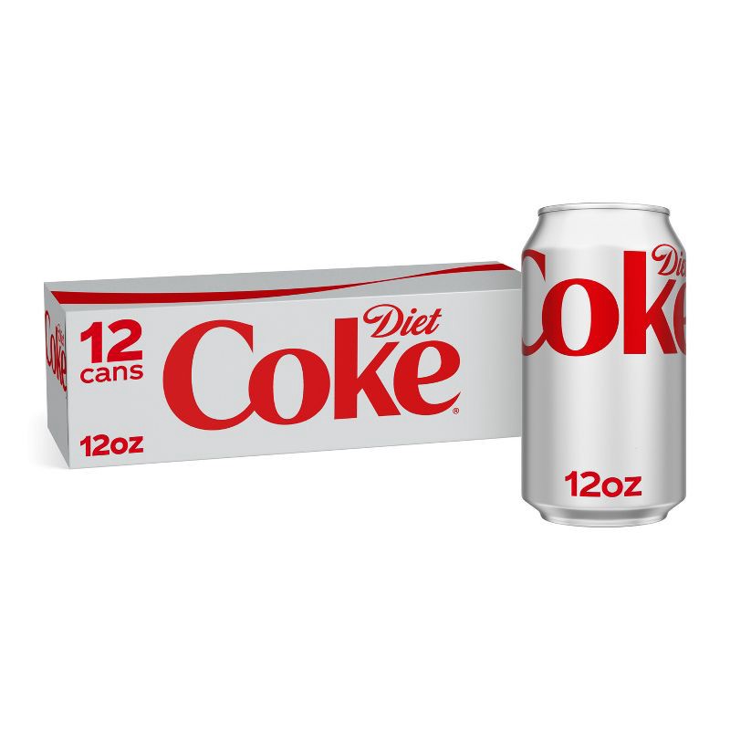 slide 1 of 8, Diet Coke Soda - 12pk/12 fl oz Cans, 12 ct; 12 fl oz
