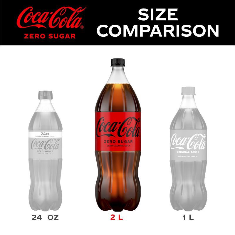 slide 3 of 12, Coca-Cola Zero Sugar Soda - 2 L Bottle, 2 liter