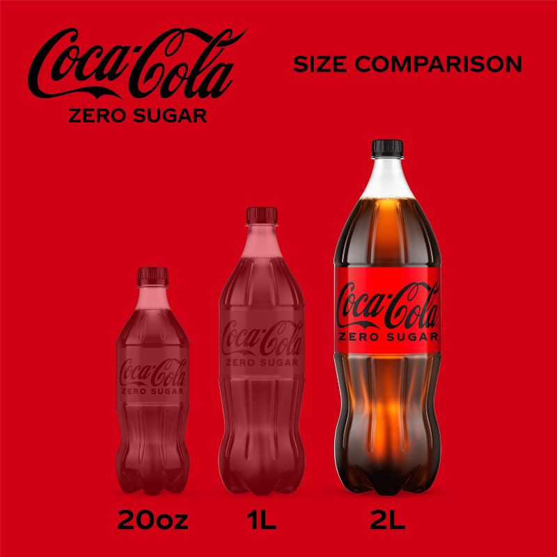 slide 4 of 8, Coca-Cola Zero Sugar Soda - 2 L Bottle, 2 liter