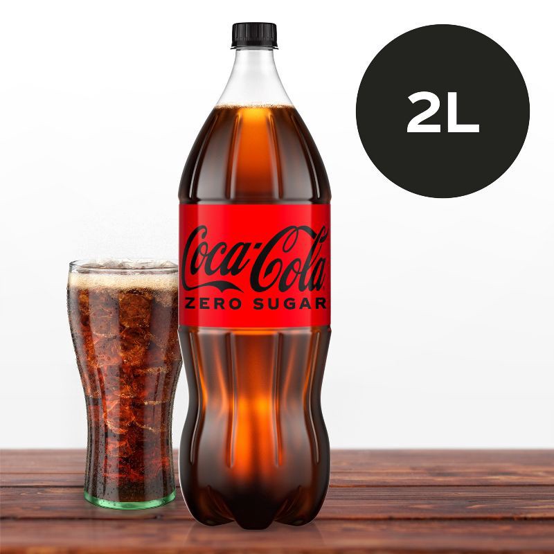 slide 5 of 8, Coca-Cola Zero Sugar Soda - 2 L Bottle, 2 liter