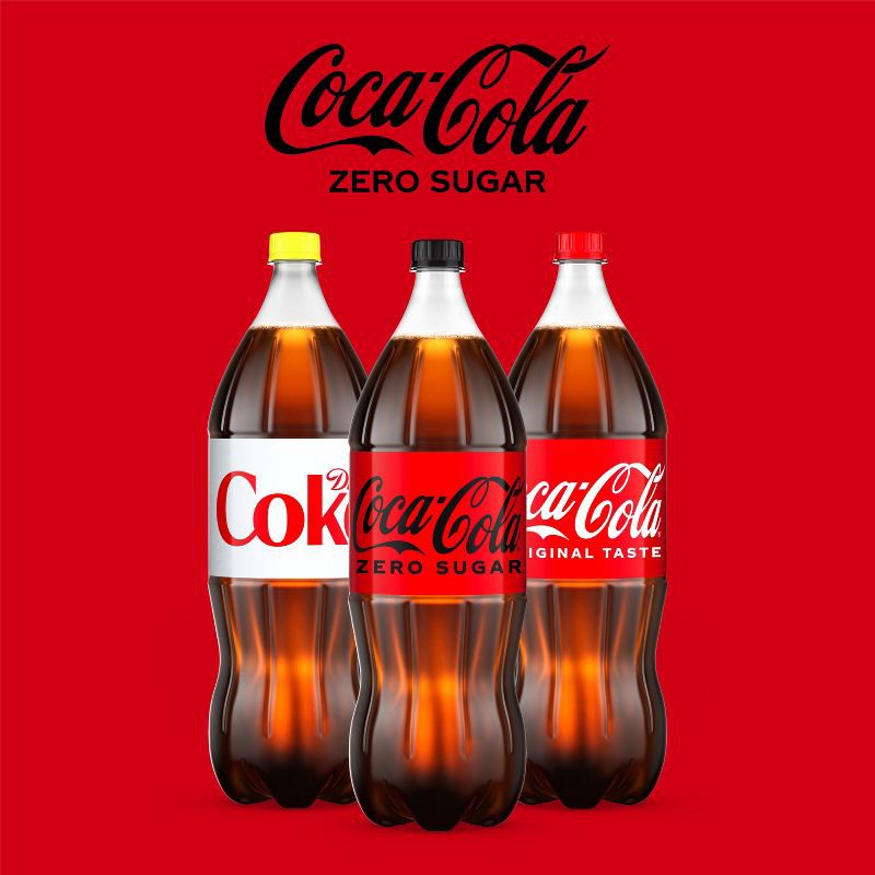 slide 7 of 8, Coca-Cola Zero Sugar Soda - 2 L Bottle, 2 liter