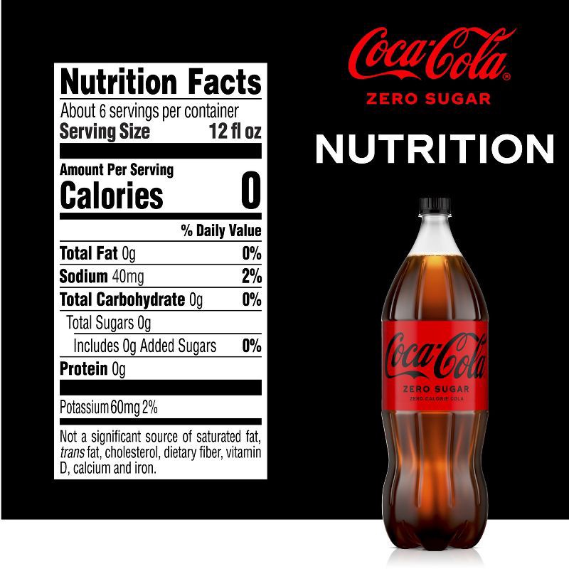 slide 8 of 12, Coca-Cola Zero Sugar Soda - 2 L Bottle, 2 liter