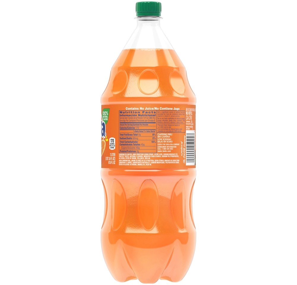 slide 3 of 3, Fanta Orange Soda - 2 L Bottle, 2 liter