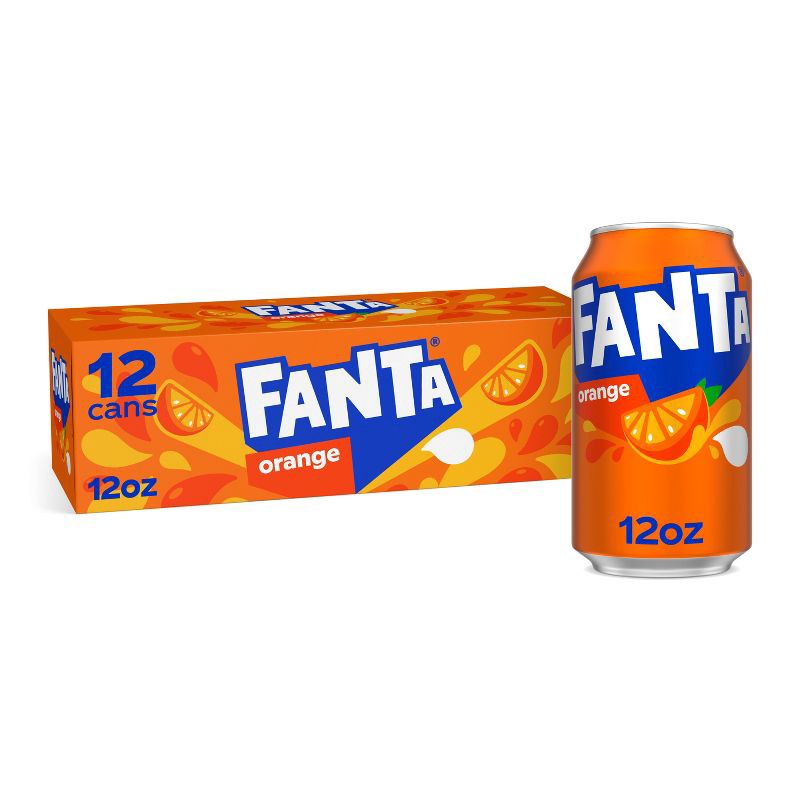 slide 1 of 6, Fanta Orange Soda - 12pk/12 fl oz Cans, 12 ct; 12 fl oz