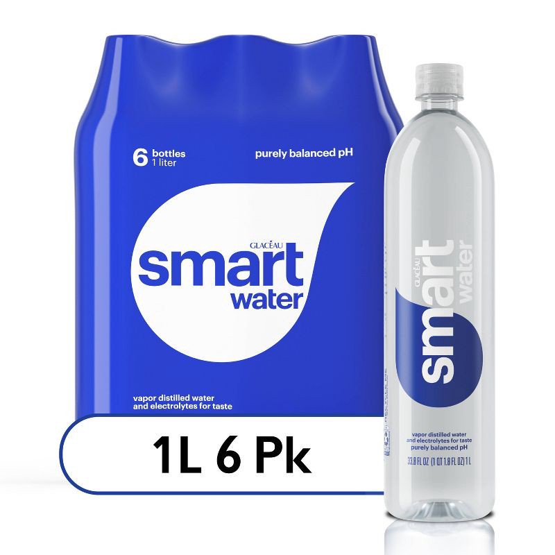 slide 1 of 7, smartwater Bottles - 6pk/33.8 fl oz, 6 ct; 33.8 fl oz