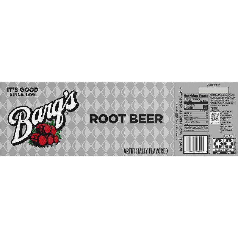 slide 4 of 4, Barq's Root Beer Soda- 12pk/12 fl oz Cans, 12 ct; 12 fl oz