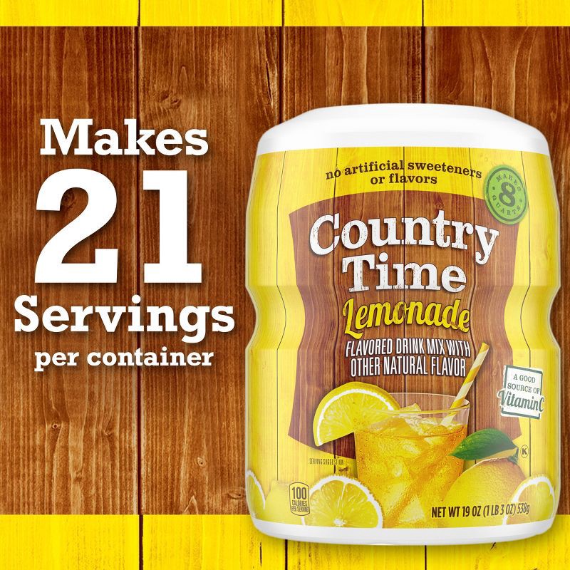 slide 7 of 9, Country Time Lemonade Drink Mix - 19oz Canister, 19 oz