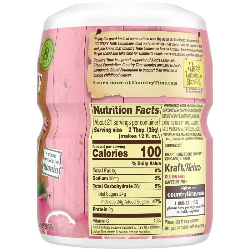 slide 12 of 13, Country Time Pink Lemonade Drink Mix - 19oz Canister, 19 oz