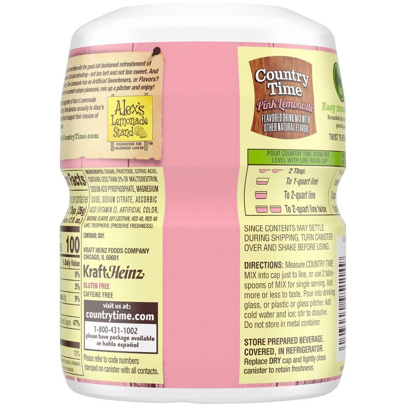 slide 11 of 13, Country Time Pink Lemonade Drink Mix - 19oz Canister, 19 oz