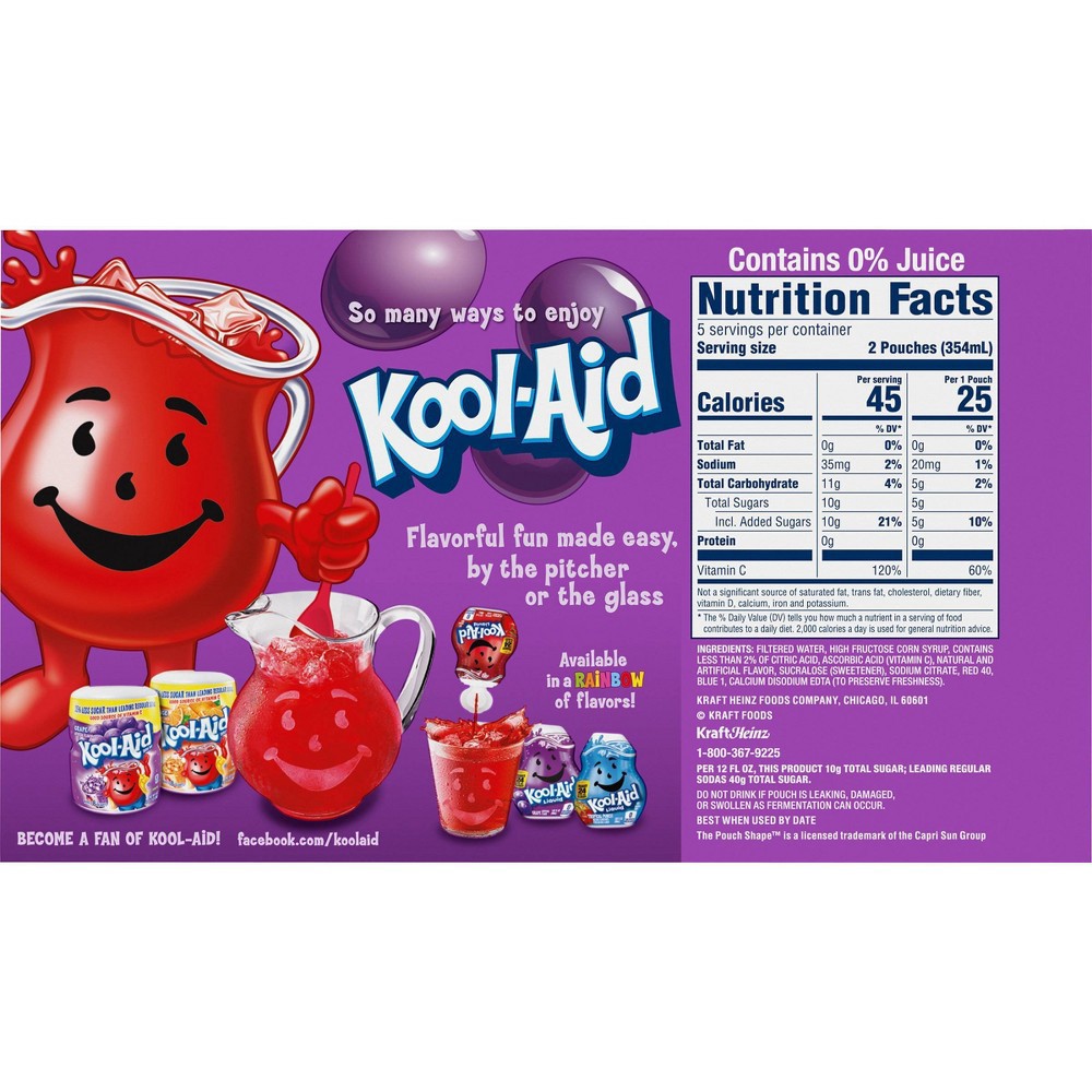 slide 12 of 12, Kool-Aid Jammers Grape Artificially Flavored Soft Drink, 10 ct; 6 fl oz