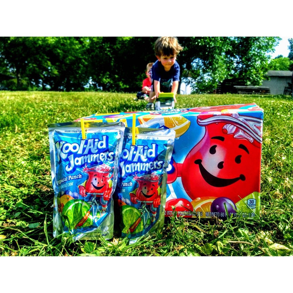 slide 4 of 16, Kool-Aid Jammers Tropical Punch Artificially Flavored Drink Pouches, 10 ct; 6 fl oz
