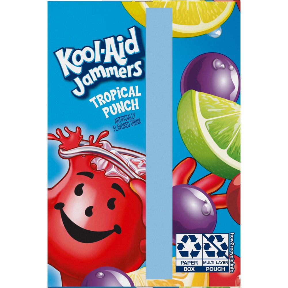 slide 3 of 16, Kool-Aid Jammers Tropical Punch Artificially Flavored Drink Pouches, 10 ct; 6 fl oz