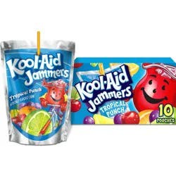 Kool-Aid Jammers Tropical Punch Juice Boxes - 10pk/6 fl oz Pouches