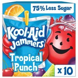 Kool-Aid Jammers Tropical Punch Juice Boxes - 10pk/6 fl oz Pouches