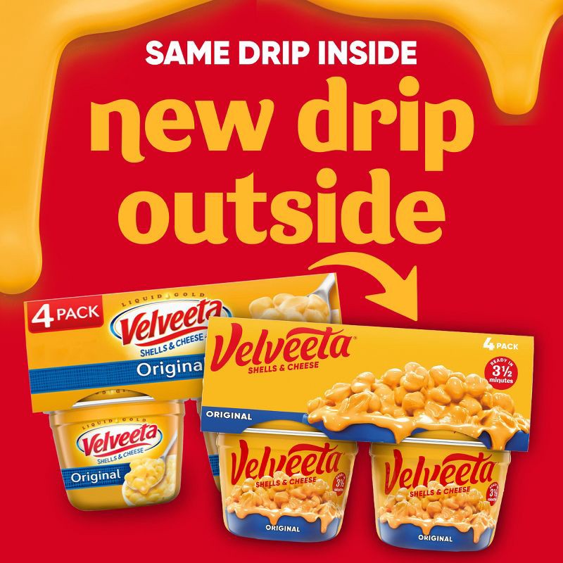 slide 3 of 10, Velveeta Shells & Cheese Original Mac and Cheese Cups Easy Microwavable Dinner - 9.56oz/4ct, 9.56 oz, 4 ct