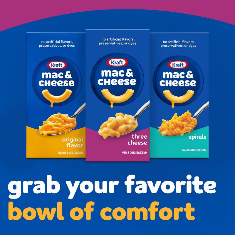 slide 8 of 9, Kraft Three Cheese Mac and Cheese Dinner with Mini-Shell Pasta - 7.25oz, 7.25 oz