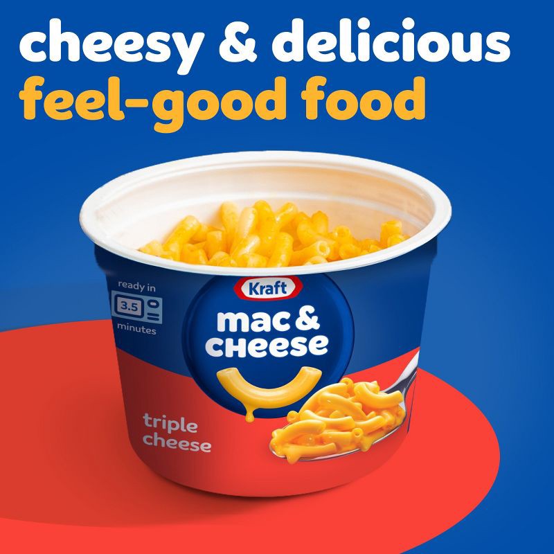 slide 7 of 9, Kraft Triple Cheese Mac and Cheese Cups Easy Microwavable Dinner - 8.2oz/4ct, 8.2 oz, 4 ct