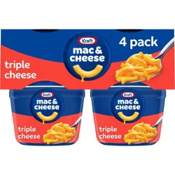 Kraft Triple Cheese Mac and Cheese Cups Easy Microwavable Dinner - 8.2oz/4ct