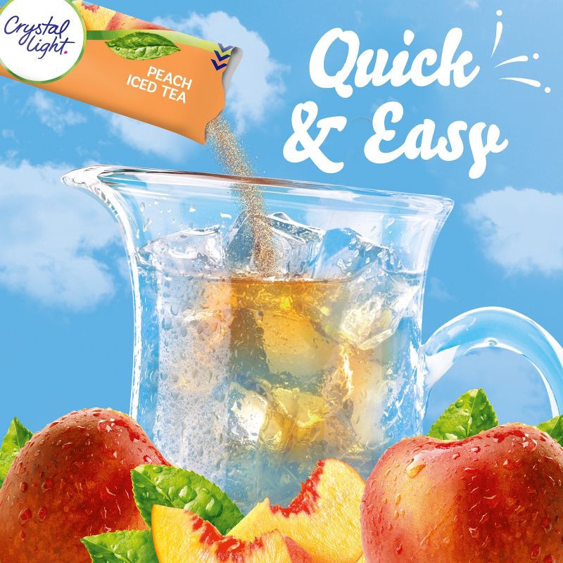 slide 3 of 9, Crystal Light Peach Iced Tea Drink Mix - 6pk/0.25oz Pouches, 6 ct, 0.25 oz