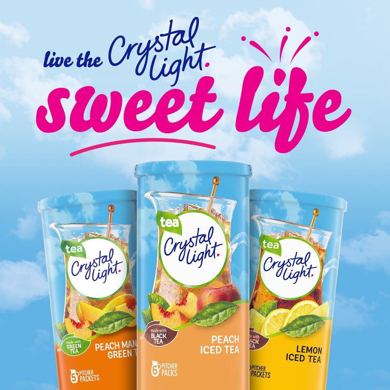 slide 8 of 9, Crystal Light Peach Iced Tea Drink Mix - 6pk/0.25oz Pouches, 6 ct, 0.25 oz