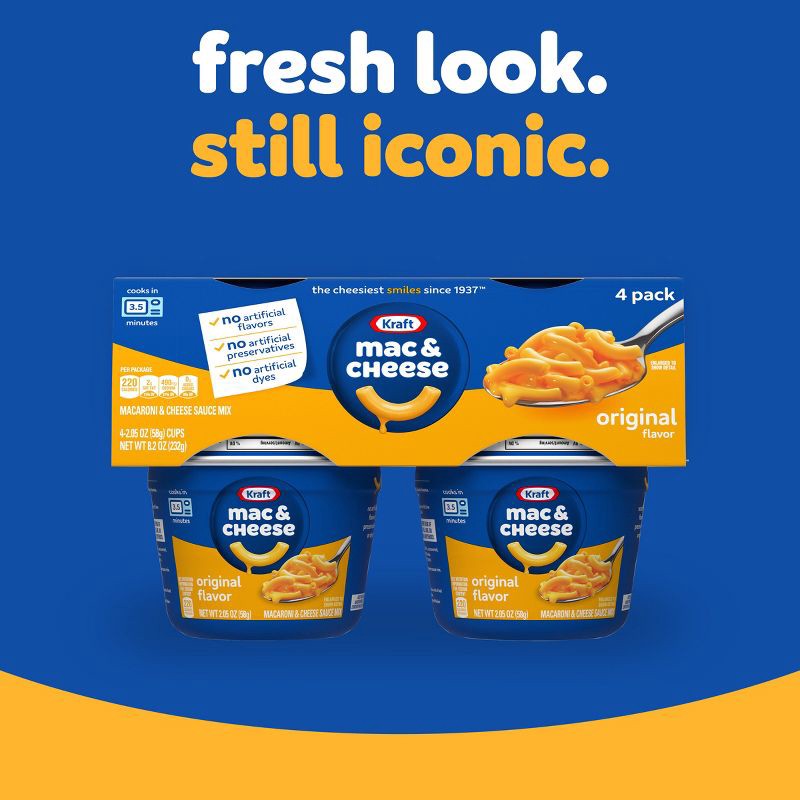slide 3 of 10, Kraft Original Mac and Cheese Cups Easy Microwavable Dinner- 8.2oz/4ct, 8.2 oz, 4 ct