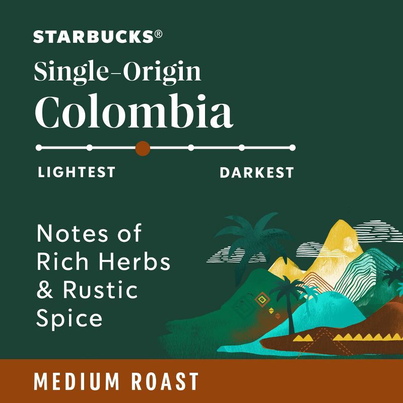 slide 2 of 6, Starbucks Medium Roast Ground Coffee — Colombia — 100% Arabica — 1 bag (12 oz.), 12 oz