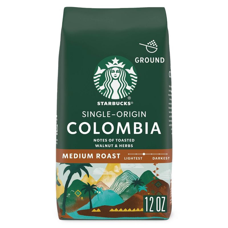 slide 1 of 6, Starbucks Medium Roast Ground Coffee — Colombia — 100% Arabica — 1 bag (12 oz.), 12 oz