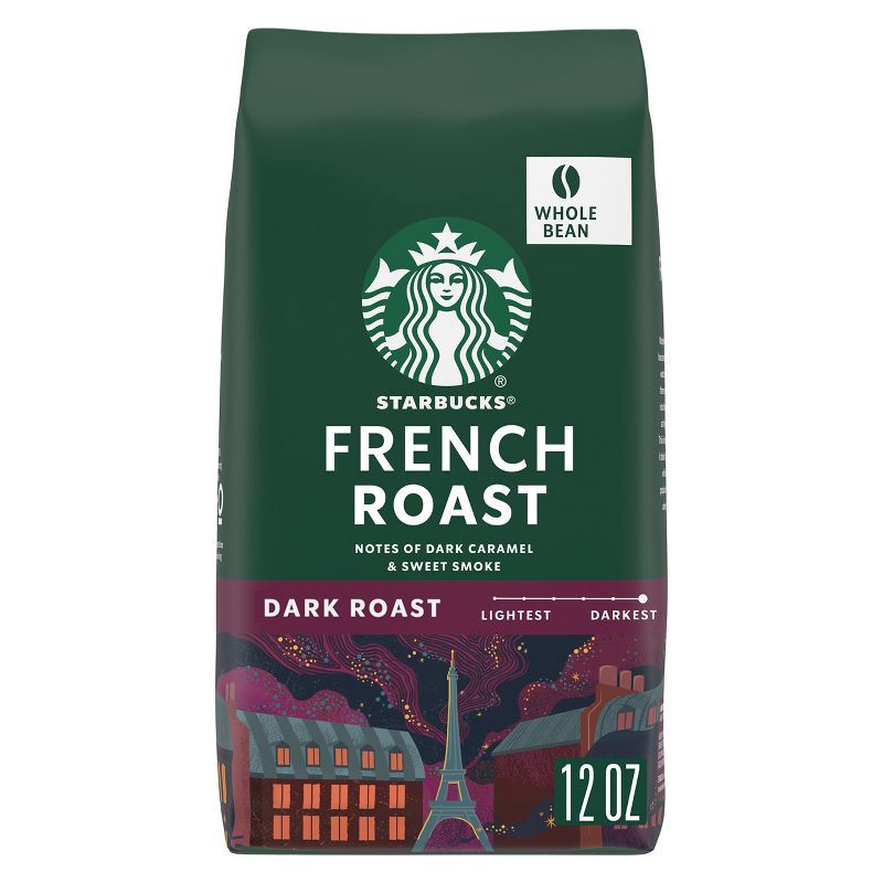 slide 1 of 5, Starbucks French Roast Dark Roast Whole Bean Coffee - 12oz, 12 oz