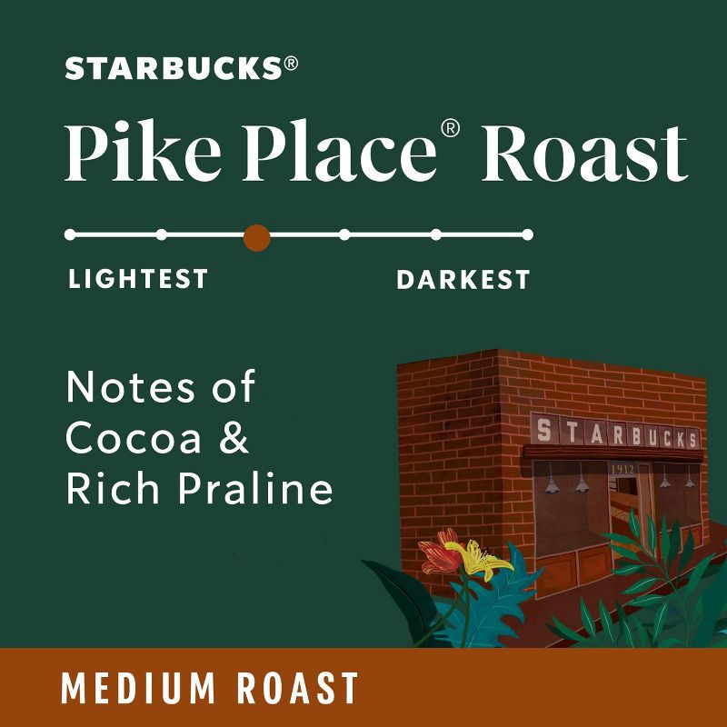 slide 2 of 5, Starbucks Medium Roast Ground Coffee — Pike Place Roast — 100% Arabica — 1 bag (12 oz.), 12 oz