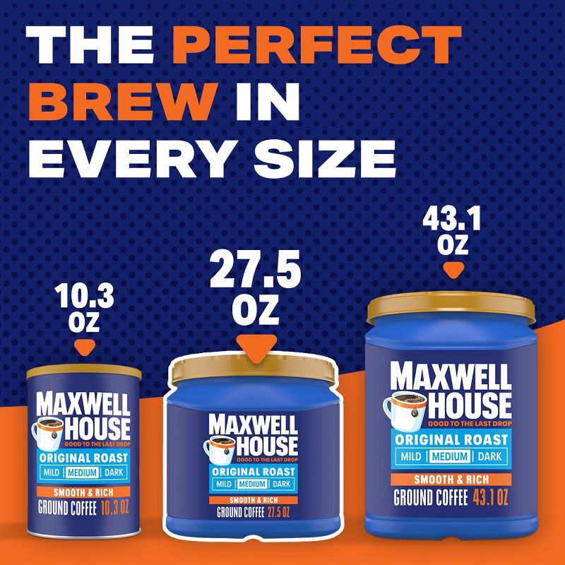 slide 13 of 15, Maxwell House Original Medium Roast Ground Coffee - 27.5oz, 27.5 oz