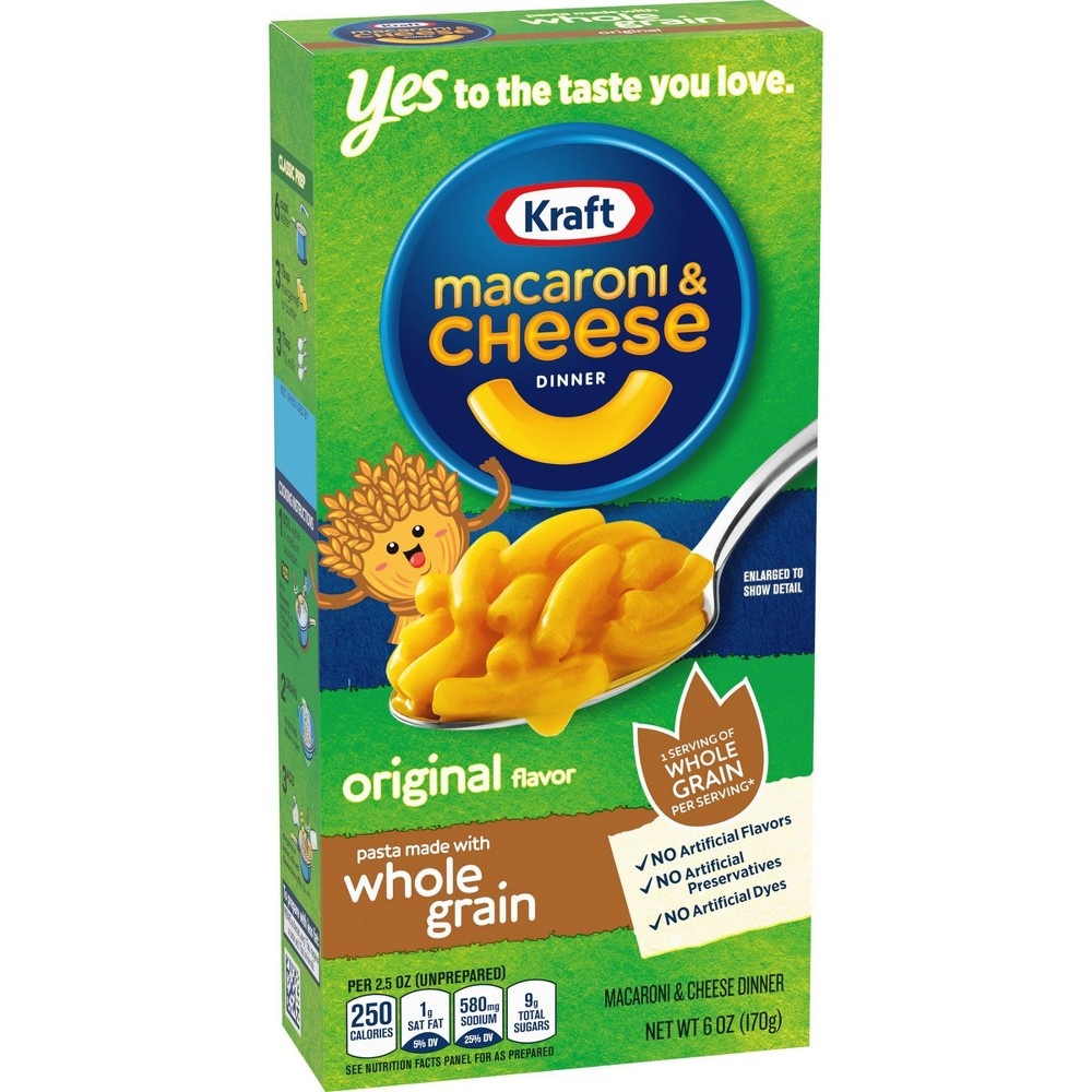 slide 8 of 9, Kraft Macaroni & Cheese with Whole Grain Pasta, 6 oz