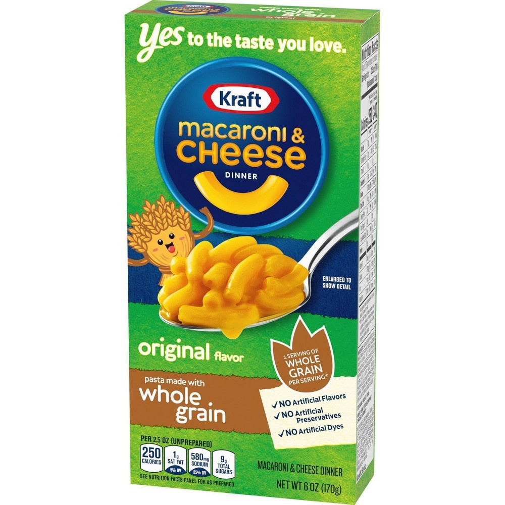 slide 3 of 9, Kraft Macaroni & Cheese with Whole Grain Pasta, 6 oz